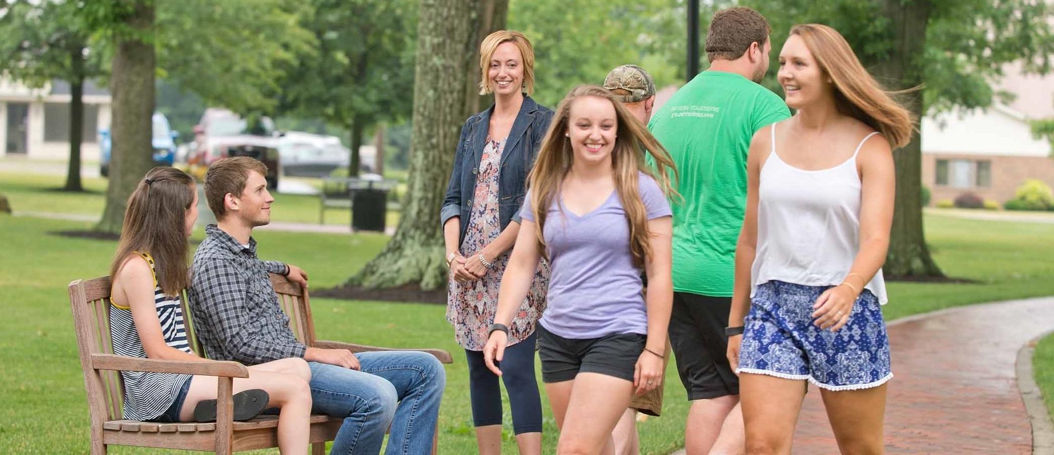 University of Mount Union students gathering on campus